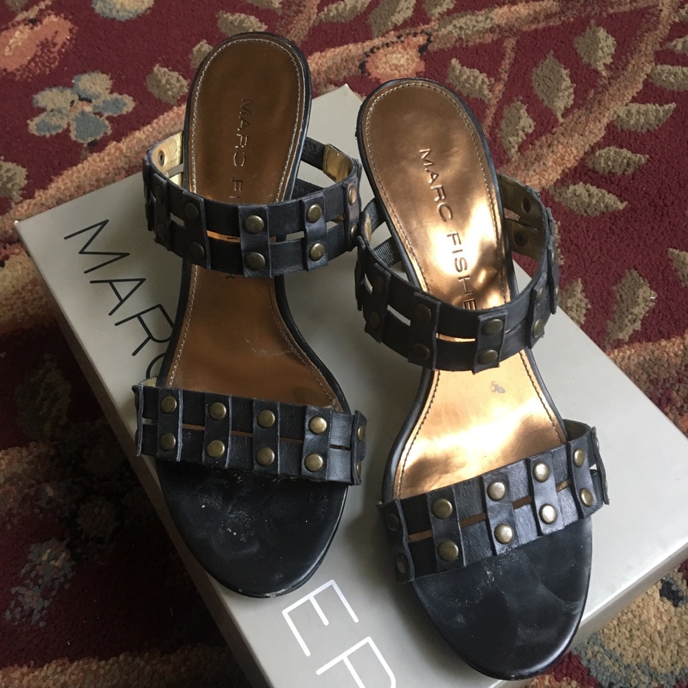 marc fisher • gunmetal steampunk heels - Picture 2 of 3